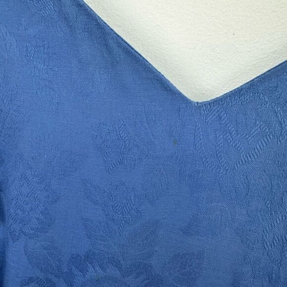 Jane Schaffhausen Belle France Women’s 80s Jacquard Drop Waist Steel Cornflower - Picture 7 of 15